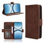 Per OPPO Find X8 Custodia in pelle con slot per schede e texture in vitello (marrone)