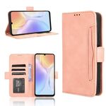 Per Ulefone Note 20 Pro Custodia in pelle con slot per schede e texture in vitello (rosa)