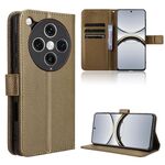 Per OPPO Find X8 Pro Custodia per telefono in pelle con texture a diamante (marrone)