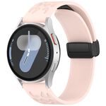 Cinturino per orologio in silicone con fibbia pieghevole magnetica con stampa leopardata da 18 mm (rosa)
