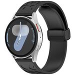 Cinturino per orologio in silicone con fibbia pieghevole magnetica con stampa leopardata da 18 mm (nero)