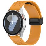 Cinturino per orologio in silicone con fibbia pieghevole magnetica con stampa leopardata da 18 mm (giallo)