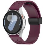 Cinturino per orologio in silicone con fibbia pieghevole magnetica con stampa leopardata da 18 mm (rosso vino)