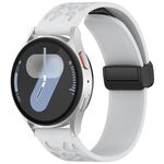 Cinturino per orologio in silicone con fibbia pieghevole magnetica con stampa leopardata da 18 mm (grigio chiaro)
