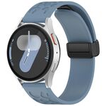 Cinturino per orologio in silicone con fibbia pieghevole magnetica con stampa leopardata da 18 mm (blu roccia)