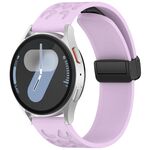 Cinturino per orologio in silicone con fibbia pieghevole magnetica con stampa leopardata da 18 mm (viola)