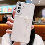 Per Samsung Galaxy S25+ 5G Custodia per telefono in TPU epossidico glitterato con fiocco di perle (nodi incrociati)