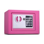 17E Home Mini cassetta di sicurezza elettronica per armadietto a muro con serratura di sicurezza senza funzione a gettoni (rosa)