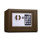 17E Home Mini cassetta di sicurezza elettronica per armadietto a muro con serratura di sicurezza senza funzione a gettoni (bronzo)