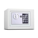17E Home Mini cassetta di sicurezza elettronica per armadietto a muro con cassetta di sicurezza senza funzione a gettoni (bianca)