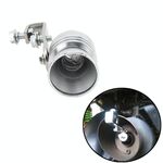 Silenziatore di scarico universale in alluminio Turbo con silenziatore per fischietto per auto con simulatore di fischietto, dimensioni: M.