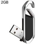 Disco flash USB 2.0 stile portachiavi metallico da 2 GB (nero)