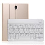 Custodia in pelle con tastiera Bluetooth rimovibile ultrasottile A830 per Galaxy Tab S4 10.5 T830 / T835, con supporto (oro)