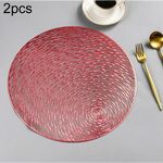 2 pezzi Tovagliette alla moda rotonde vuote Tovagliette in PVC per tazza da caffè (rosso)
