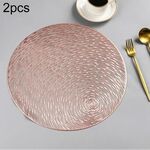 2 pezzi Tovagliette rotonde alla moda Tovagliette in PVC Tovagliette per tazza da caffè (oro rosa)