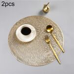 2 pezzi tovagliette alla moda rotonde vuote tovagliette in PVC per tazza da caffè (oro)