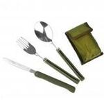 Mini set di stoviglie portatile set di posate pieghevoli per esterni con cucchiaio forchetta coltelli per campeggio picnic in acciaio inossidabile (verde)