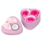 3 fiori di sapone Regali di San Valentino Regali Tanabata Matrimonio Regali creativi Scatola di ferro a forma di cuore Rose (rosa)