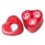 3 fiori di sapone Regali di San Valentino Regali Tanabata Matrimonio Regali creativi Scatola di ferro a forma di cuore Rose (rosse)