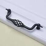 2 PCS 6100-160 Classic Birdcage Shape Armadio in ferro Maniglia per porta del cassetto del guardaroba, Distanza tra i fori: 160 mm (nero opaco)