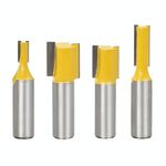 4 PCS / Set Lavorazione del legno Engraving Double-Block Dritto Coltello Dritto Trimming Machine 1/2 Fresatura Cutter Testa