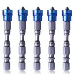 5 pezzi 65mm bobina magnetica in acciaio legato croce bit testa singola trapano elettrico cacciavite elettrico testa (blu)