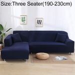 Divano All-inclusive Set universale Copridivano completo Aggiungi un pezzo di federa, dimensioni: tre posti (190-230 cm) (blu scuro)