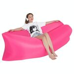 Divano gonfiabile in acqua pigro portatile all'aperto Beach Beach Air Letto Air, Dimensioni: 200 x 70cm (Rose Red)