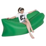 Divano gonfiabile pigro portatile all'aperto del divano della spiaggia dell'erba dell'erba dell'erba, dimensioni: 200 x 70 cm (erba verde)