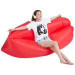 Divano gonfiabile in acqua pigro portatile all'aperto Beach Beach Air Letto Air, Dimensioni: 200 x 70 cm (rosso)