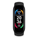 Braccialetto intelligente Sport M6, supporto per il monitoraggio della frequenza cardiaca e monitoraggio della pressione sanguigna e monitoraggio del sonno e promemoria sedentaria, Tipo: Ricarica lineare (nero)