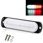 DC12V-24V / 18W Spia lampeggiante stroboscopica di emergenza per camion per auto 6 LED Luci laterali ultrasottili (bianco + rosso)