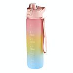 1000ml Grande capacità Gradient ColorSlastic Sports Water Cup (ciliegia rosa)
