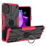 Per Tecno Spark 9T Armor Bear Custodia antiurto per PC + TPU con anello (rosa rossa)