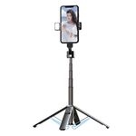 Telefono Tripode selfie Bluetooth Bluetooth Bluetooth, High: 104cm (lega di alluminio + luce di riempimento singolo)