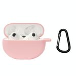 Custodia in silicone per auricolari Bluetooth per OPPO Enco X2 con fibbia (rosa)