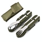Stoviglie da campeggio all'aperto Stoviglie combinate con forchetta e cucchiaio pieghevoli in acciaio inossidabile