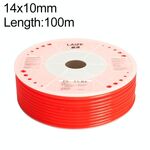 Tubo in PU flessibile per aria compressa per compressore pneumatico LAIZE, specifica: 14x10 mm, 100 m (rosso)