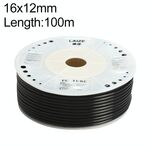 Tubo in PU flessibile per aria compressa per compressore pneumatico LAIZE, specifica: 16x12 mm, 100 m (nero)