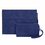 Per Microsoft Surface Pro X Custodia protettiva antiurto all-inclusive in pelle di pecora con Power Bag (blu)