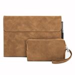 Per Microsoft Surface Pro X Custodia protettiva antiurto all-inclusive in pelle di pecora con Power Bag (marrone)