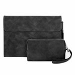 Per Microsoft Surface Pro X Custodia protettiva antiurto all-inclusive in pelle di pecora con Power Bag (nero)
