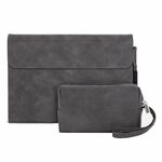 Per Microsoft Surface Pro X Custodia protettiva antiurto all-inclusive in pelle di pecora con Power Bag (grigio)