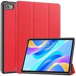 Per Teclast M40 Plus Custodia per tablet in pelle Custer Pure Color 3-Fold (rosso)