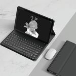 Per Lenovo Tab M10 Plus 10.6 3rd Gen 2022 YM-LX106 Custodia in pelle con tastiera per tablet Bluetooth staccabile con chiave rotonda e mouse (nero)