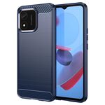 Per Honor X5 4G Custodia per cellulare in TPU con trama spazzolata in fibra di carbonio (blu)