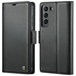 Per Samsung Galaxy S22 5G CaseMe 023 Butterfly Buckle Litchi Texture RFID Custodia in pelle antifurto (nero)