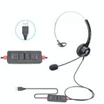 VT200 Cuffia per operatore con cuffia telefonica a orecchio singolo con microfono, specifiche: testa USB con sintonizzazione