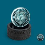 KD195 Modifica galvanica Ventilatore a ruota retrò piccolo ventilatore (blu)