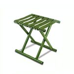 Sedia pieghevole da esterno in tubo di metallo Sgabello da pesca Sgabello portatile da campeggio Grande tubo verde militare (31,5 cm).